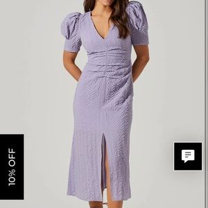 ASTR puff sleeve midi dress